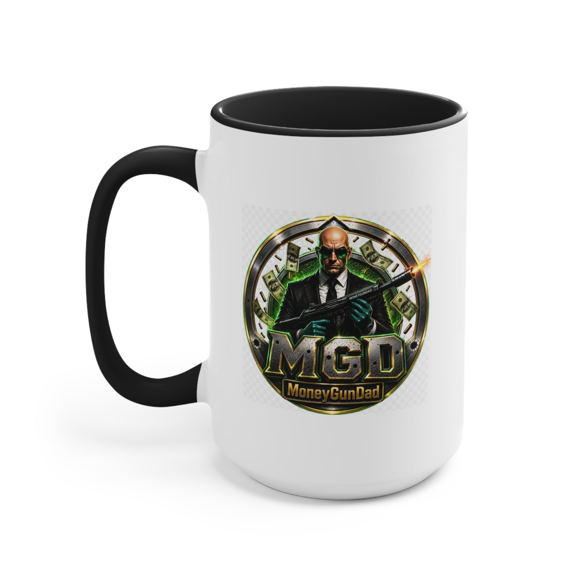 MoneyGunDad Accent Mug — Gamer/Streamer Logo Coffee Cup