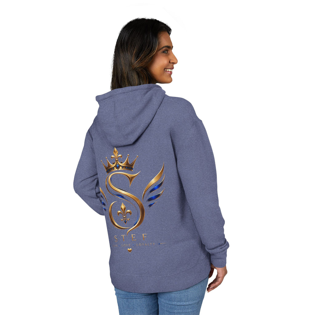Crown S Wings Hoodie — Gold Fleur-de-Lis Logo French Terry Sweatshirt