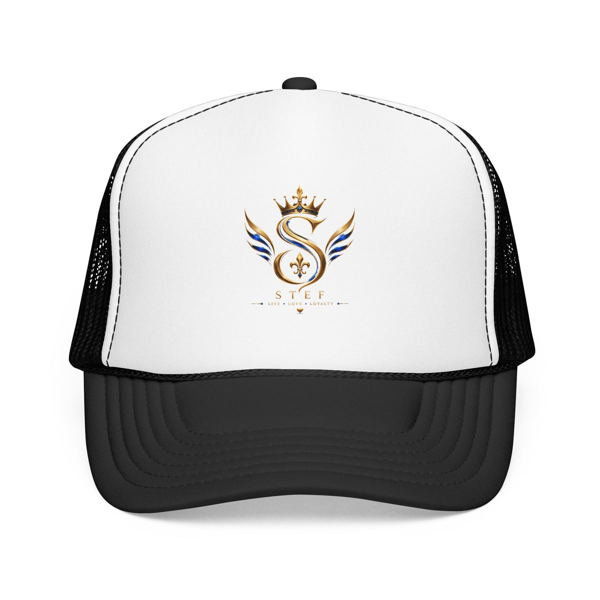 Embroidered Royal S Crest Trucker Hat – Gold Crown & Wings Foam Cap