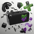 Bluetooth Speaker — Green & Purple Heart Pixel Art