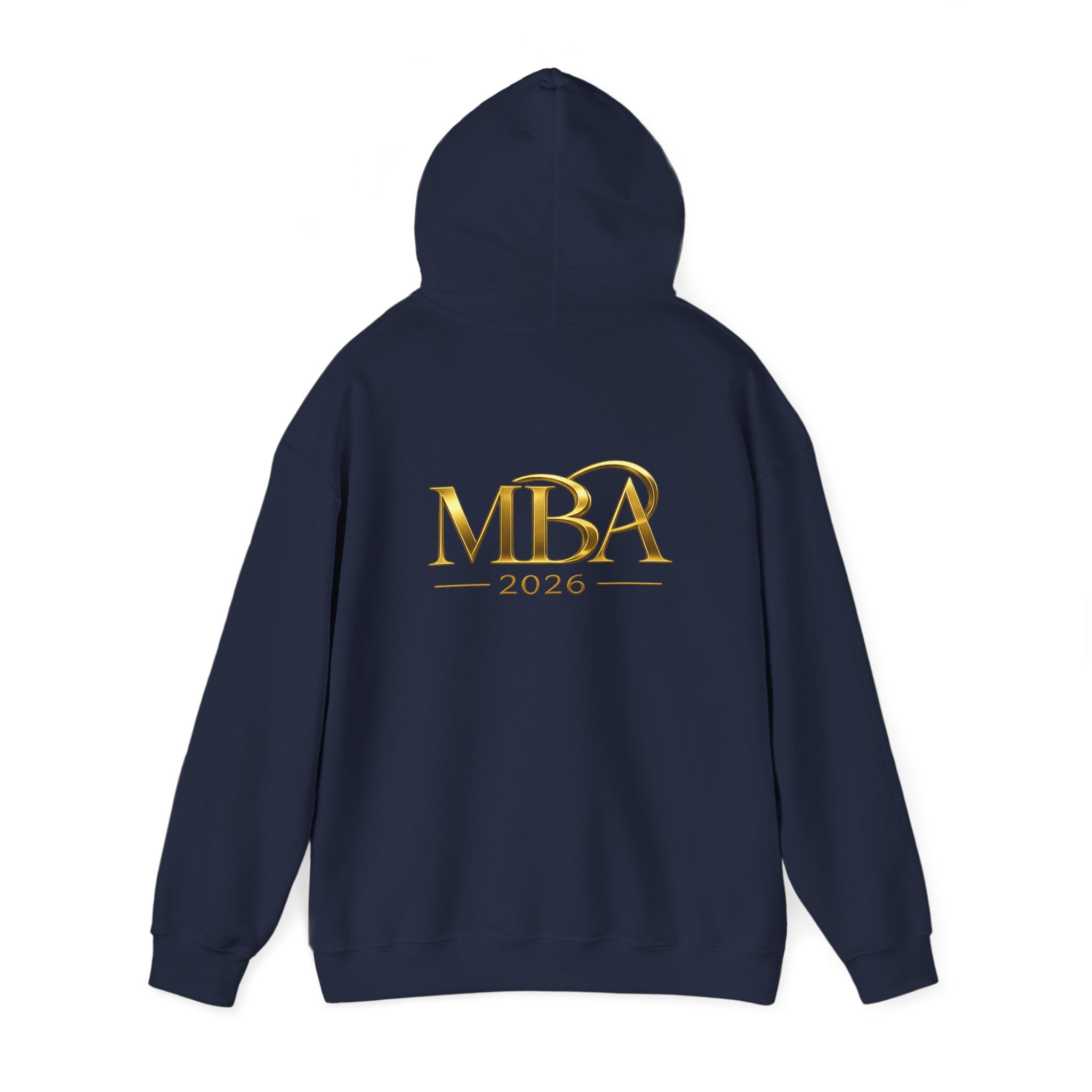 MBA 2026 Gold Logo Hoodie — Graduation/Alumni Commemorative Sweatshirt