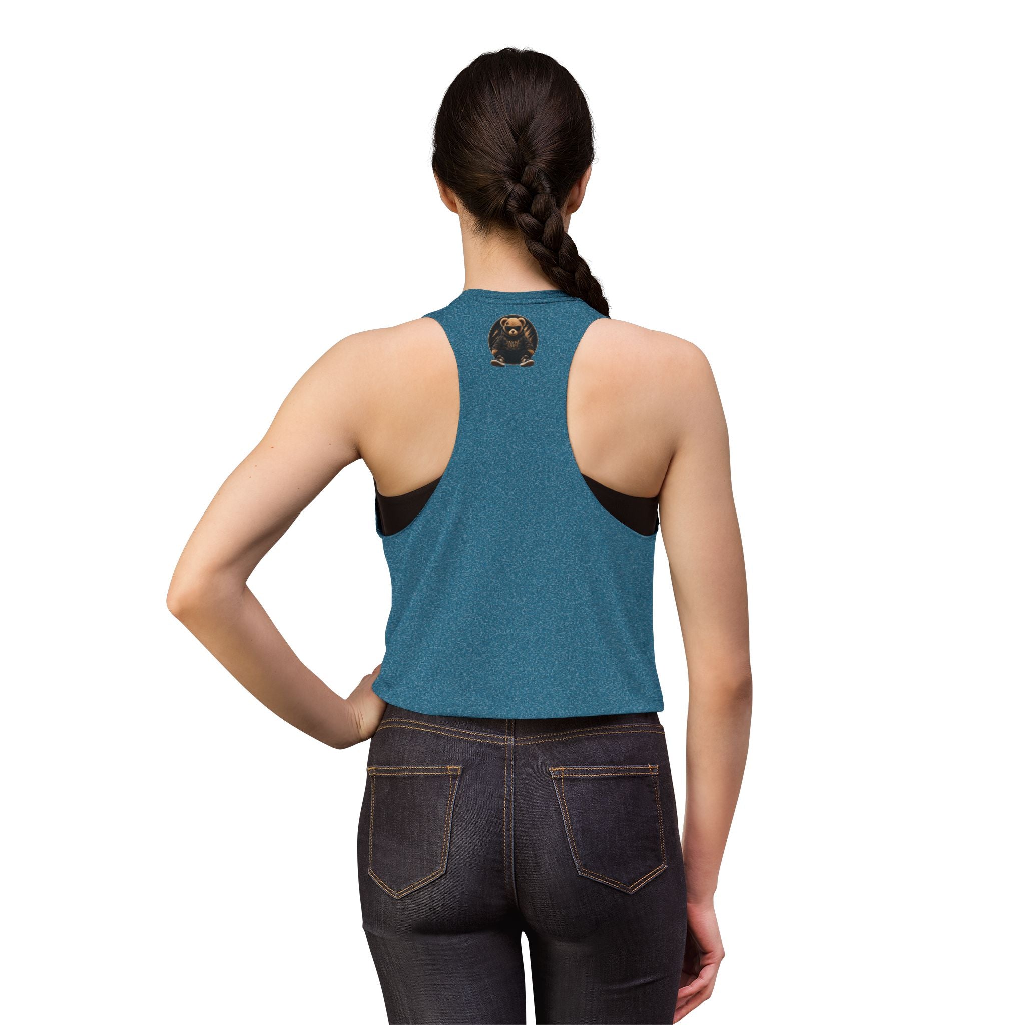 Cute Teddy Bear Graphic Crop Top — "Pas På Snipé" Women's Tank
