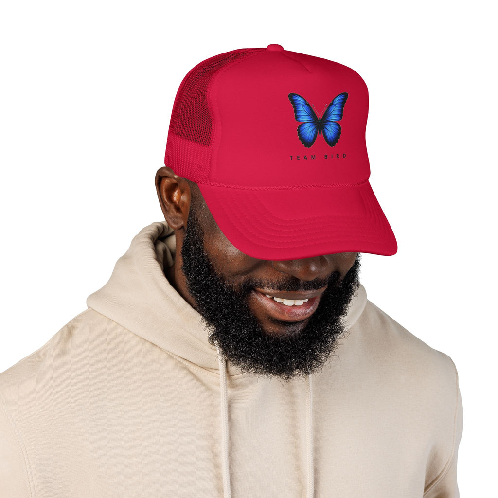 Blue Butterfly Trucker Hat — Vibrant Monarch-Inspired Foam Cap