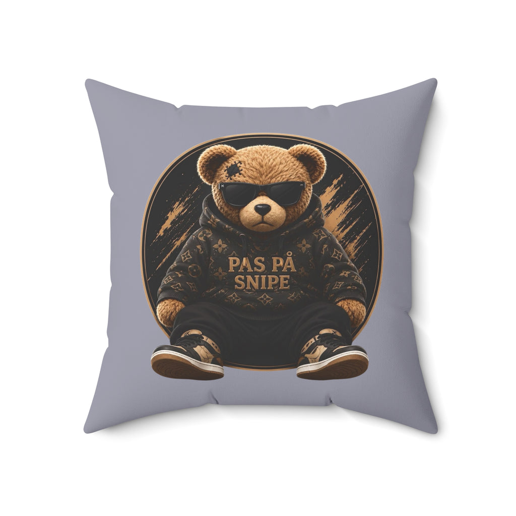 Teddy Bear 'Pas På Snipe' Decorative Pillow — Cozy Scandinavian Accent Pillow