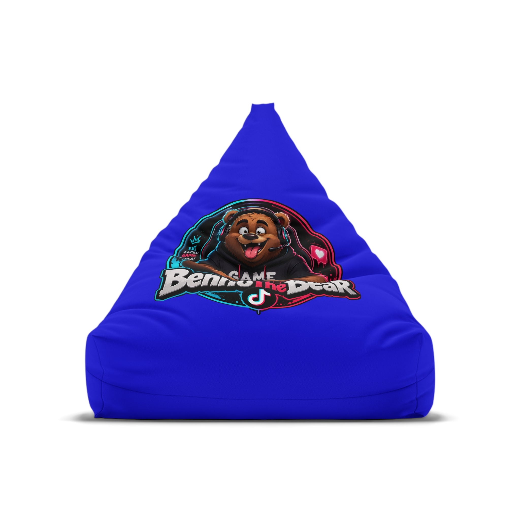 Bean Bag Cover — Blue Gamer Bear Logo Comfort Chair Cover