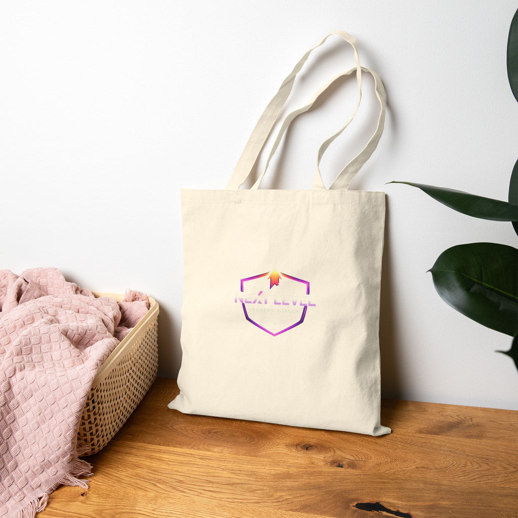 Next Level Tote Bag — Minimal Hexagon Logo with Sunset Accent