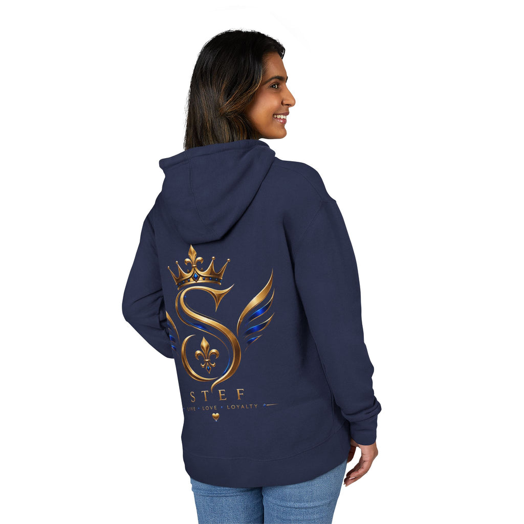 Crown S Wings Hoodie — Gold Fleur-de-Lis Logo French Terry Sweatshirt