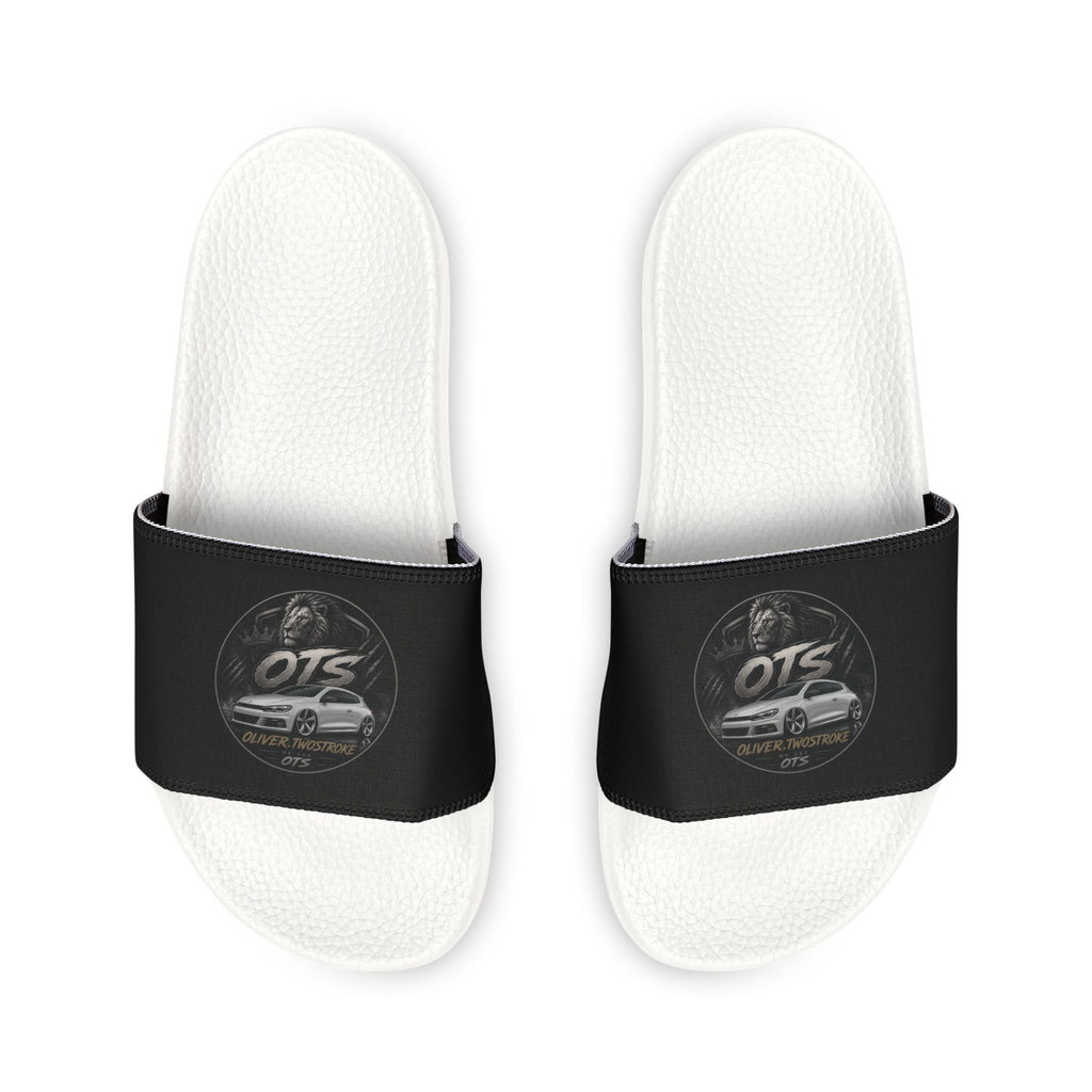 Slide Sandals — Black Vintage S10 Emblem Men's Removable‑Strap Slides