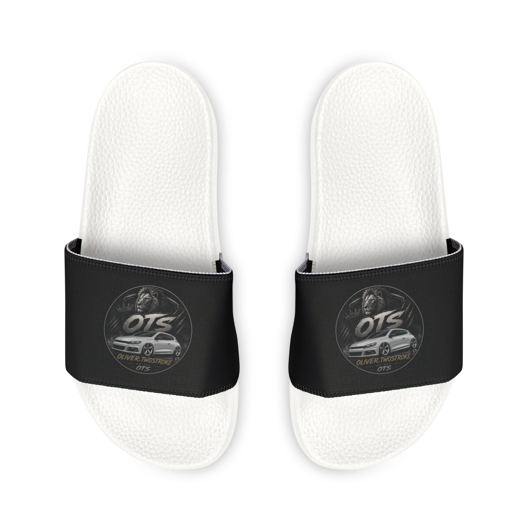 Slide Sandals — Black Vintage S10 Emblem Men's Removable‑Strap Slides