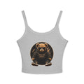 Teddy Bear Graphic Tank Top — "Pas På Snipe" Cute Vintage Bear Crop Top