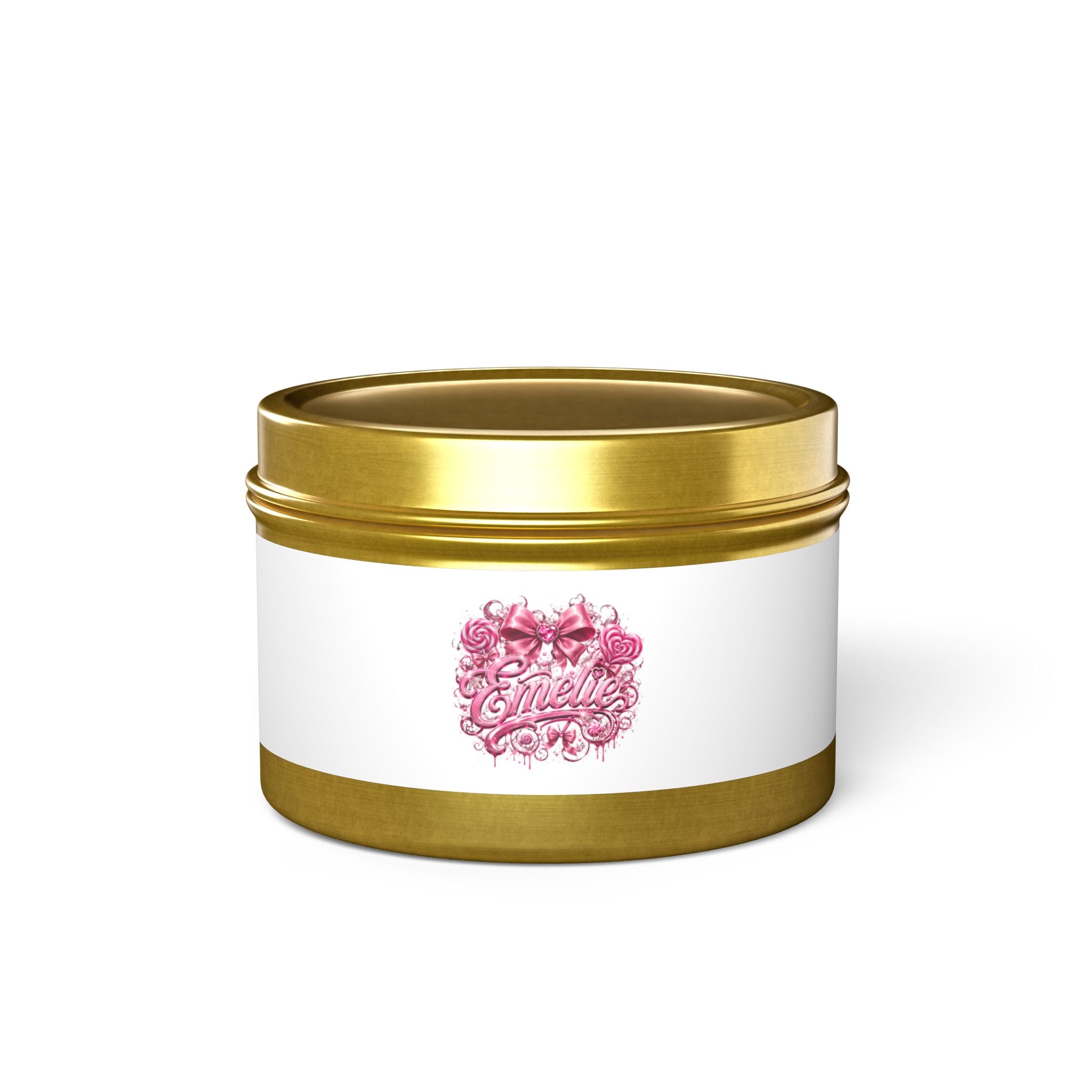 Floral Pink 'Hello' Tin Candle – Scented Decorative Travel Candle