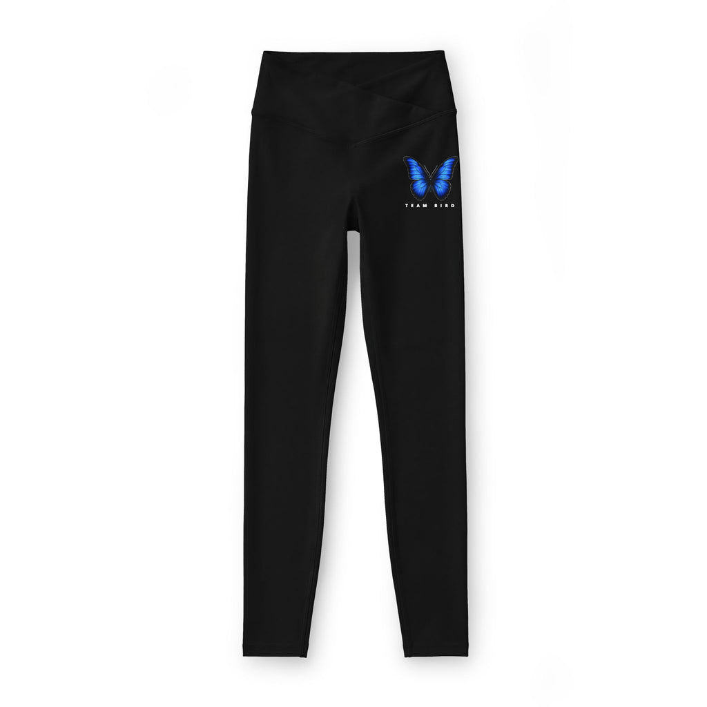 Butterfly Luxe Leggings — Blue Butterfly "Good Vibes" High-Waist Active Leggings