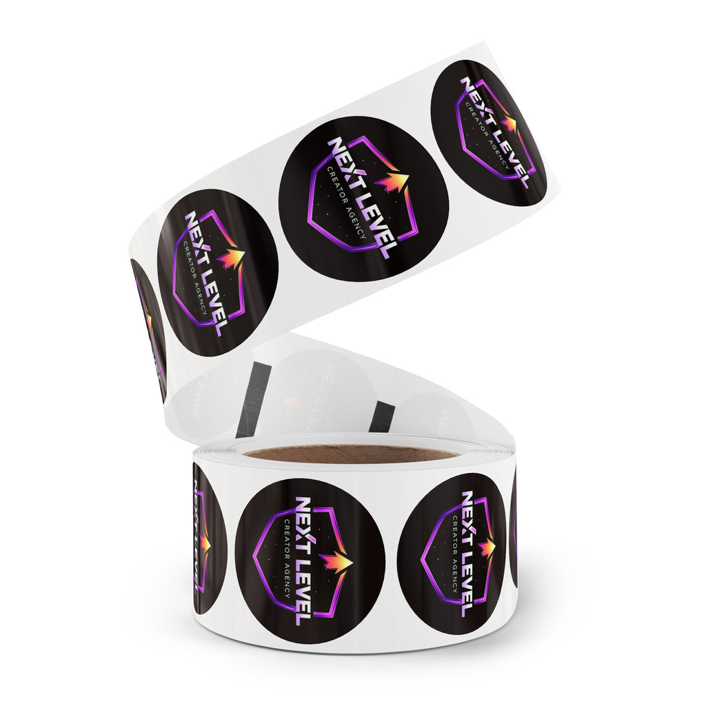 Next Level Round Sticker Labels – Branded Logo Sticker Rolls for Packaging & Promotions