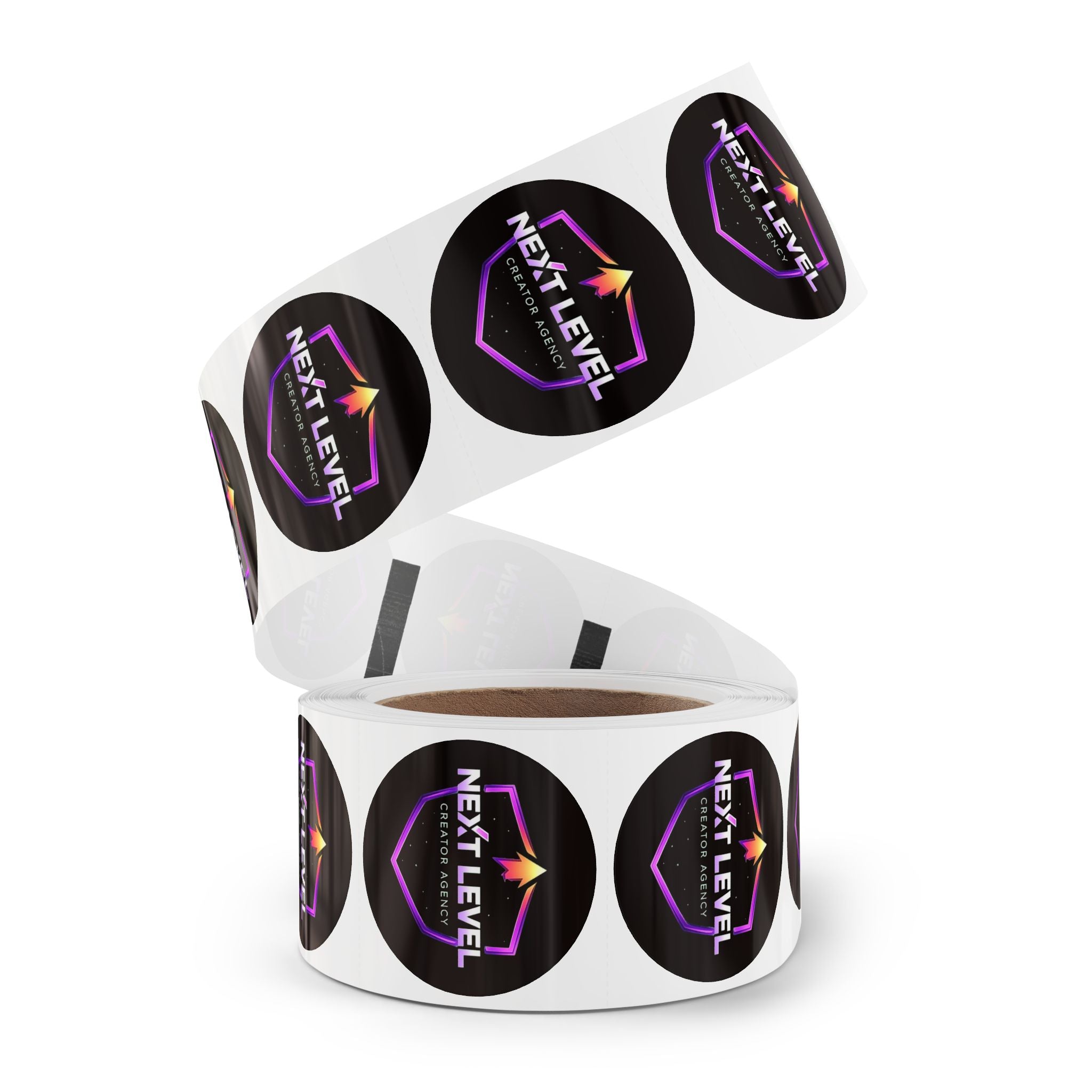 Next Level Round Sticker Labels – Branded Logo Sticker Rolls for Packaging & Promotions