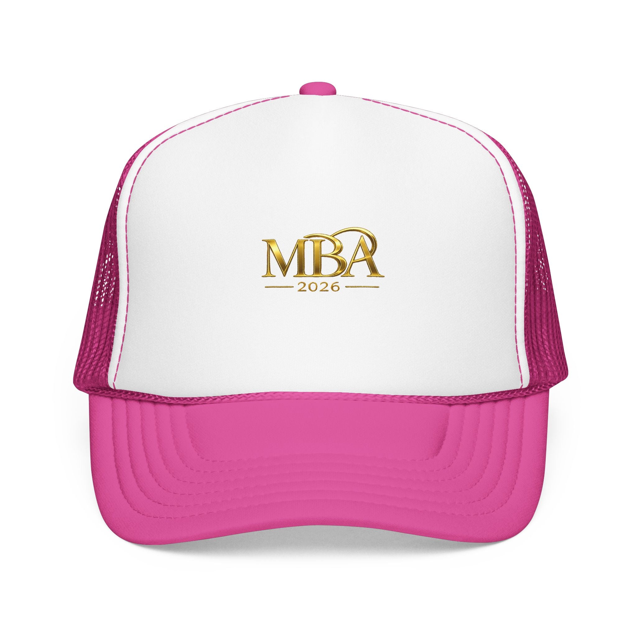 MBA 2026 Trucker Hat - Gold Embroidered Foam Mesh Cap
