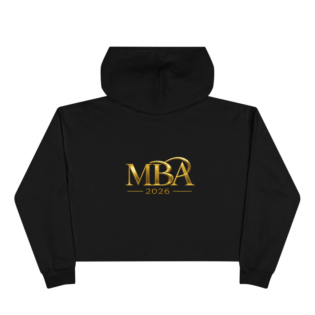 Cropped Hoodie — Gold 'MBA 2026' Minimal Logo