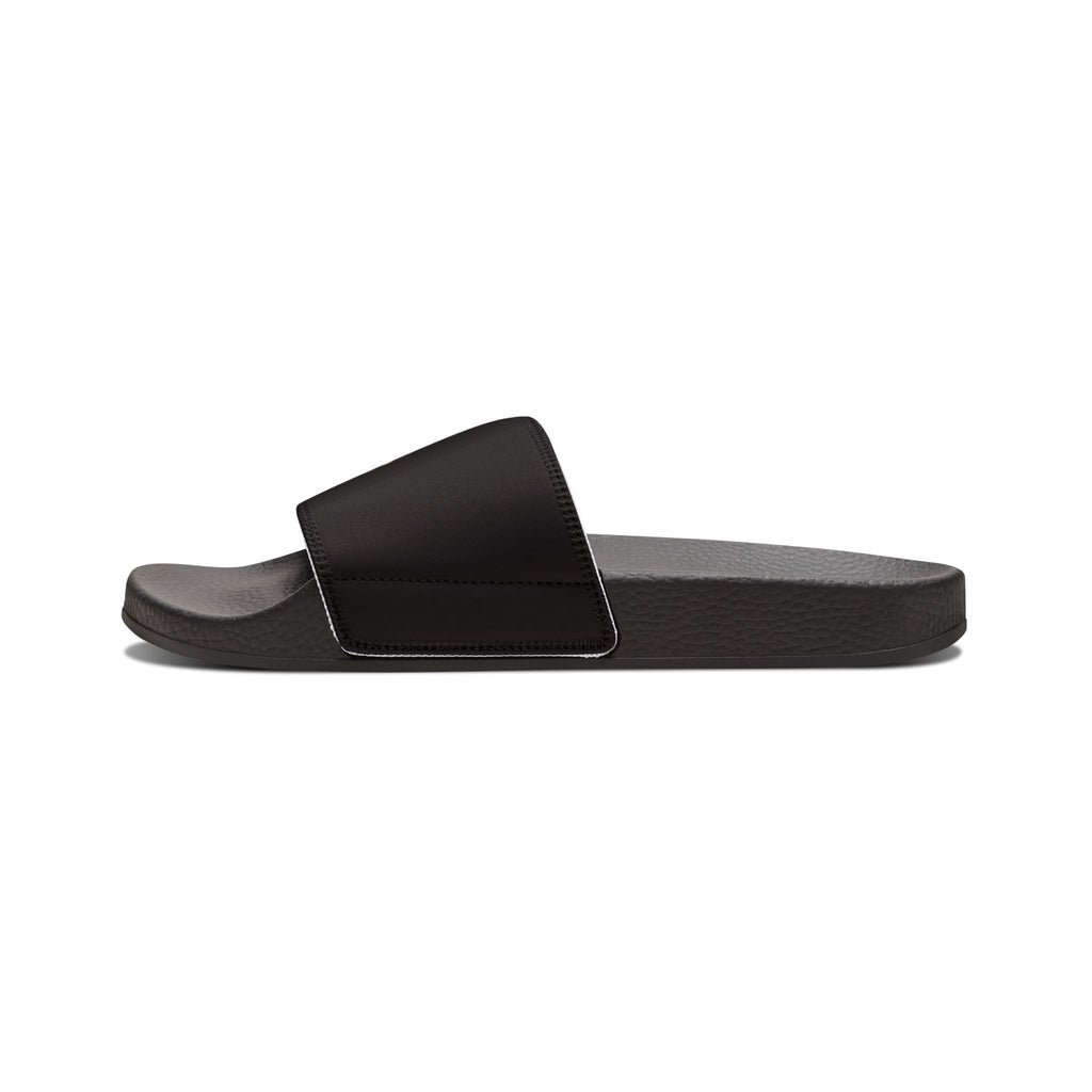 Men's Removable-Strap Slides — Black Bear Paw Graphic Pool & Casual Sandals