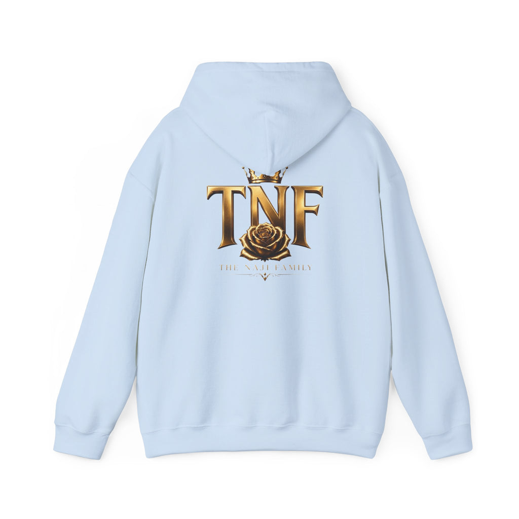 TNF Gold Rose Hoodie — Elegant Crown Logo Pullover