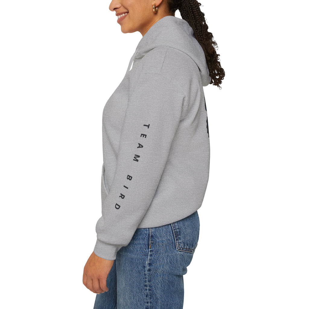 Butterfly Hoodie — "Team Bird" Blue Butterfly Graphic Hooded Sweatshirt