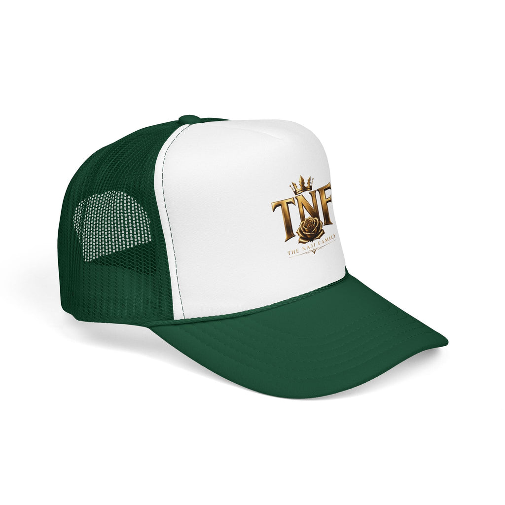 TNF Gold Rose Trucker Hat — The Dark Family Logo Foam Cap