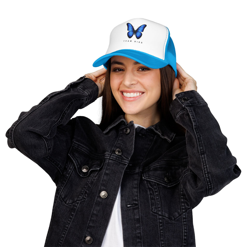 Blue Butterfly Trucker Hat — Vibrant Monarch-Inspired Foam Cap