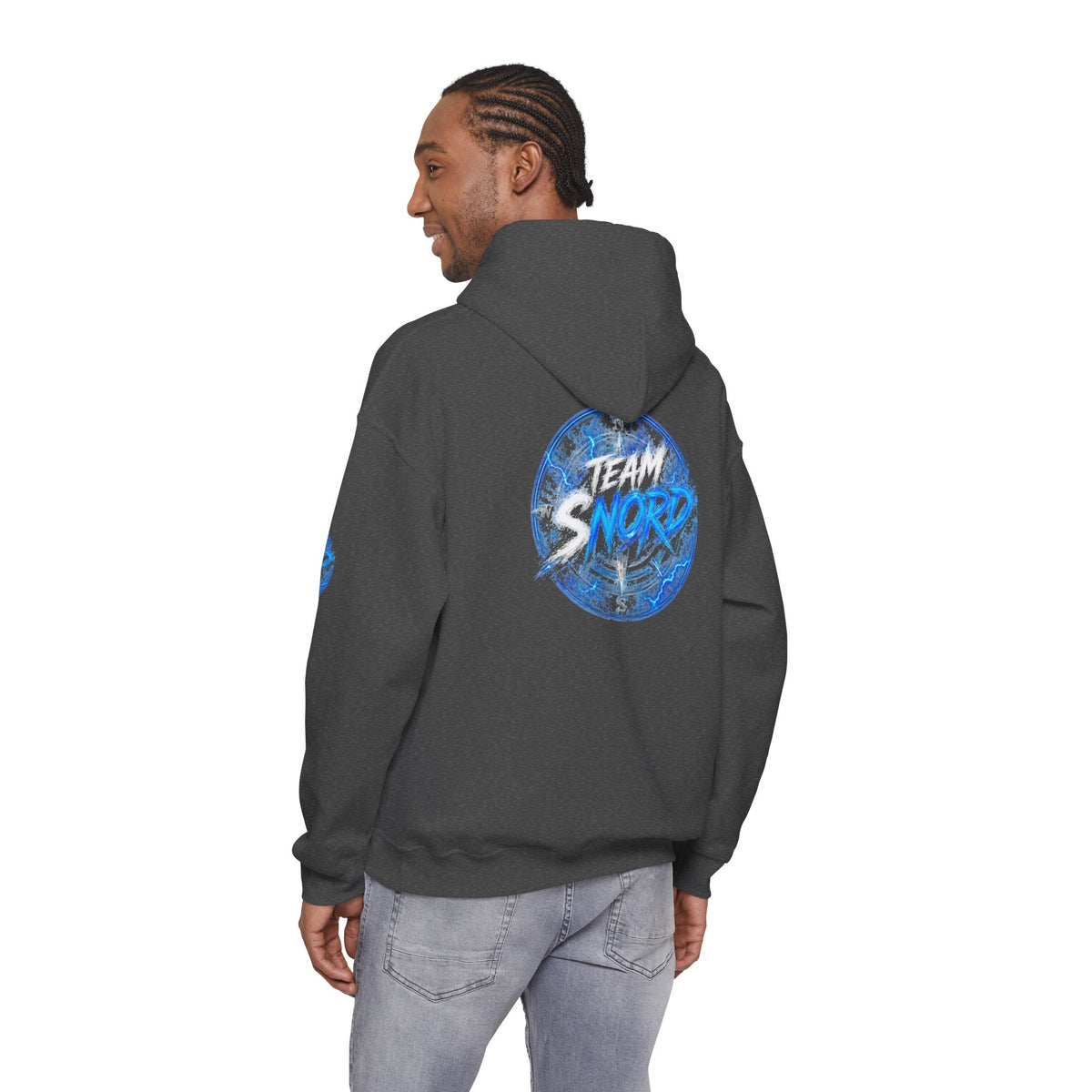 Nord Globe Hoodie — Blue Vintage Graphic Hooded Sweatshirt