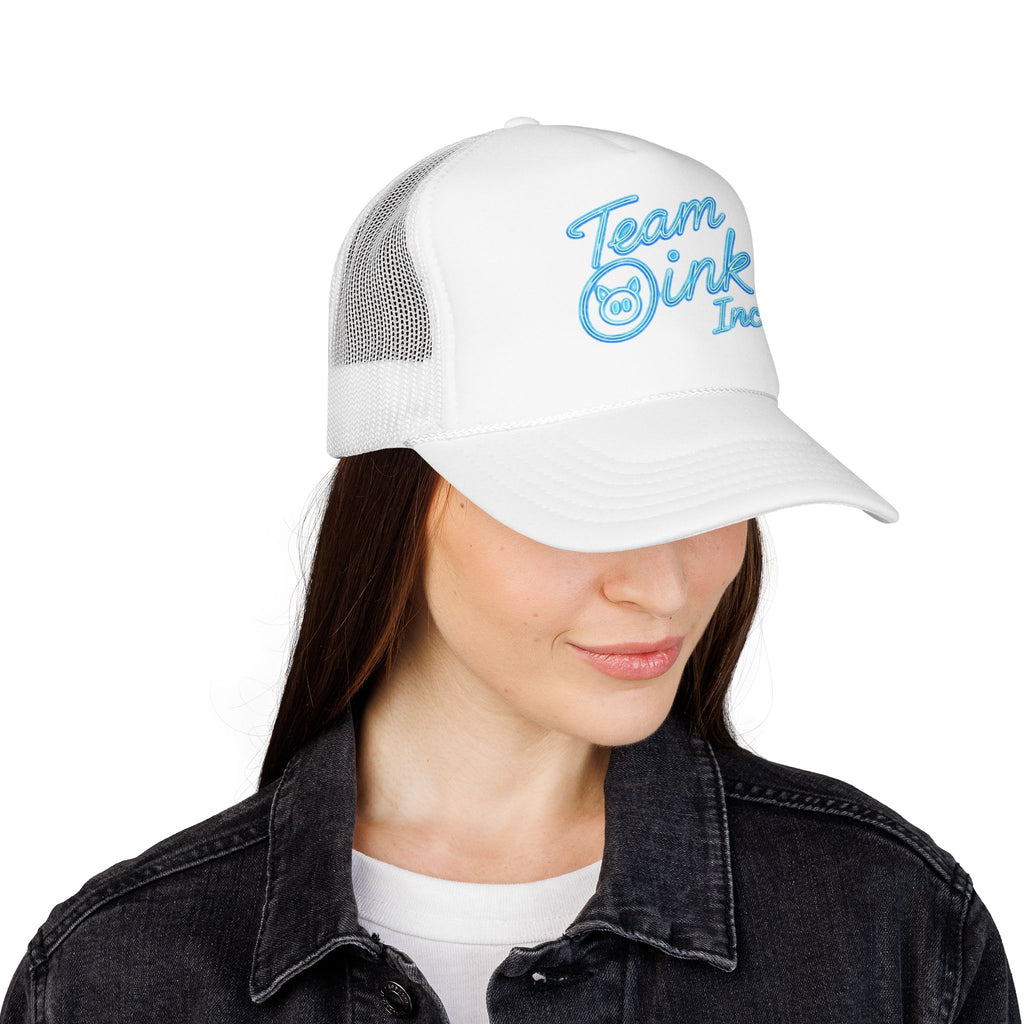 Team Oink Inc. Trucker Hat — Retro Embroidered Foam Cap