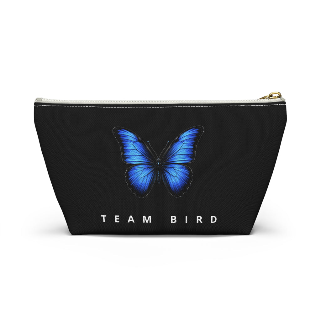 Butterfly Cosmetic Pouch — 'TEAM BIRD' Travel Makeup Bag