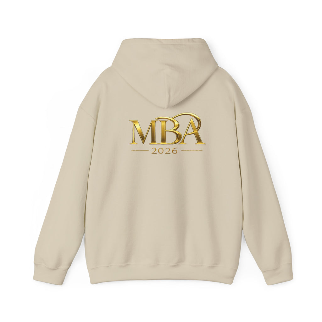 MBA 2026 Gold Logo Hoodie — Graduation/Alumni Commemorative Sweatshirt