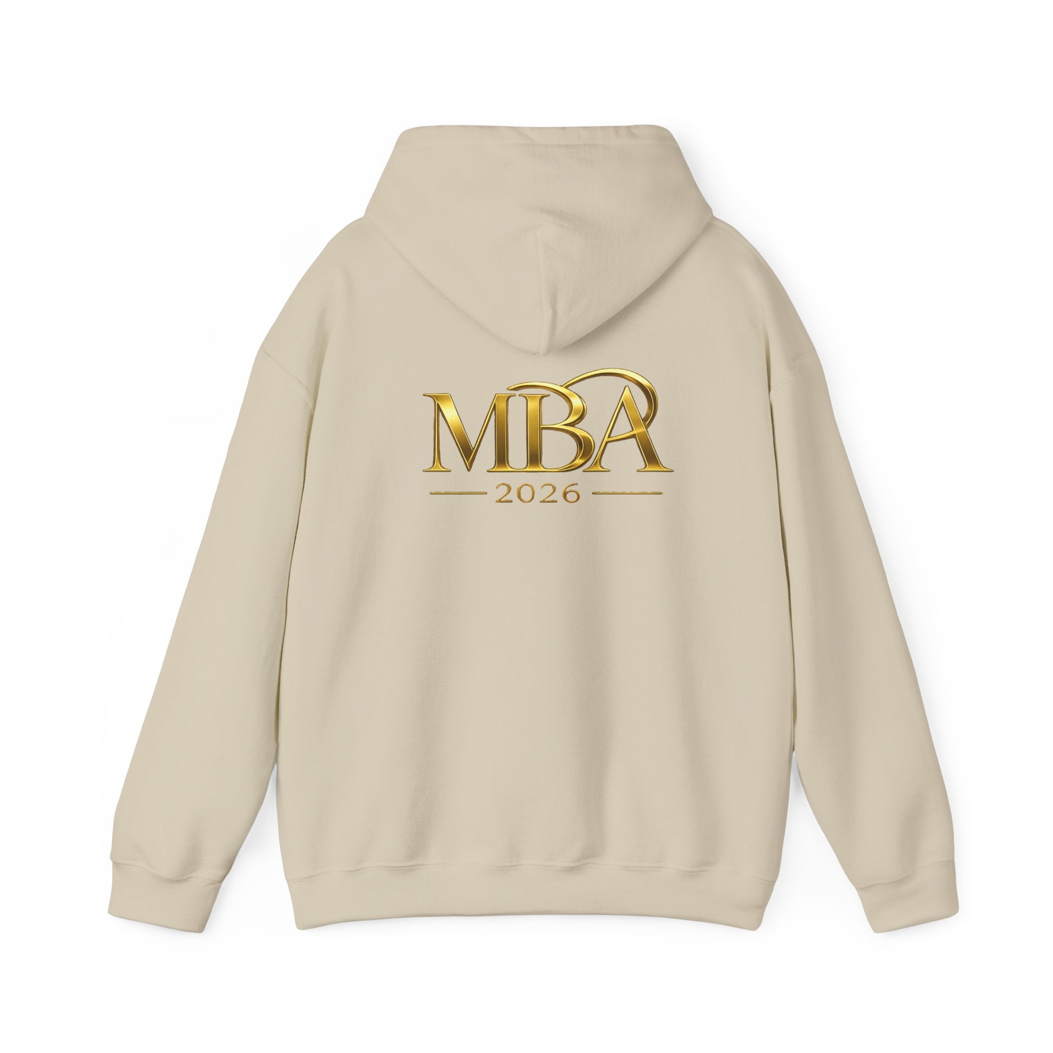 MBA 2026 Gold Logo Hoodie — Graduation/Alumni Commemorative Sweatshirt