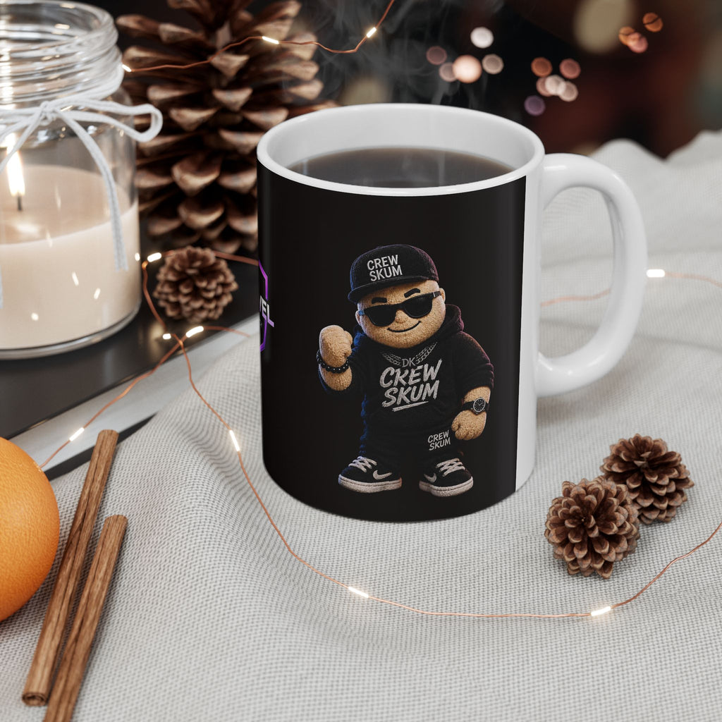 Next Level Creator Agency Logo Ceramic Mug — Black Branded Coffee Cup (11oz, 15oz)