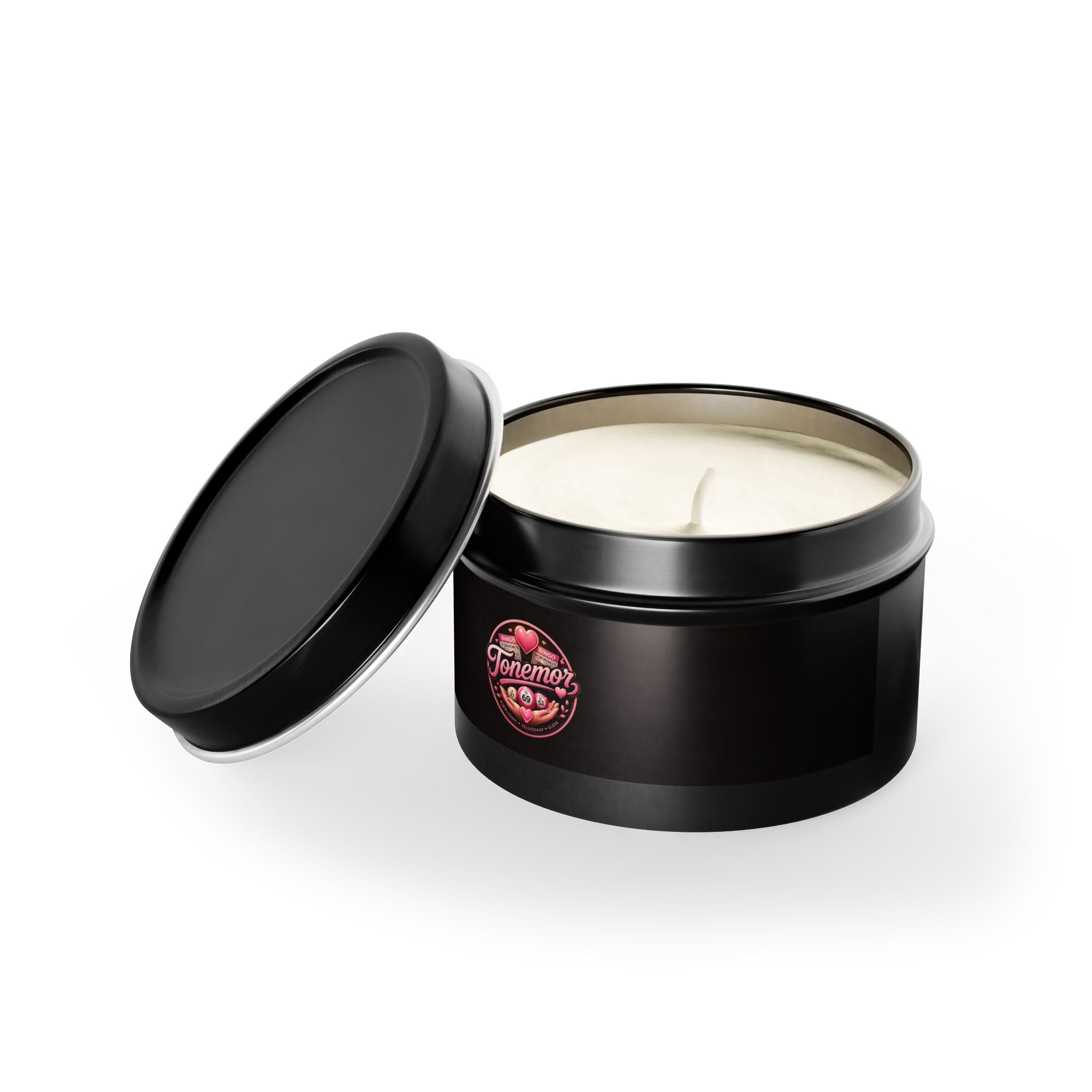 Black Tin Candle — Tonemo’s Romantic Rose Scented Travel Candle