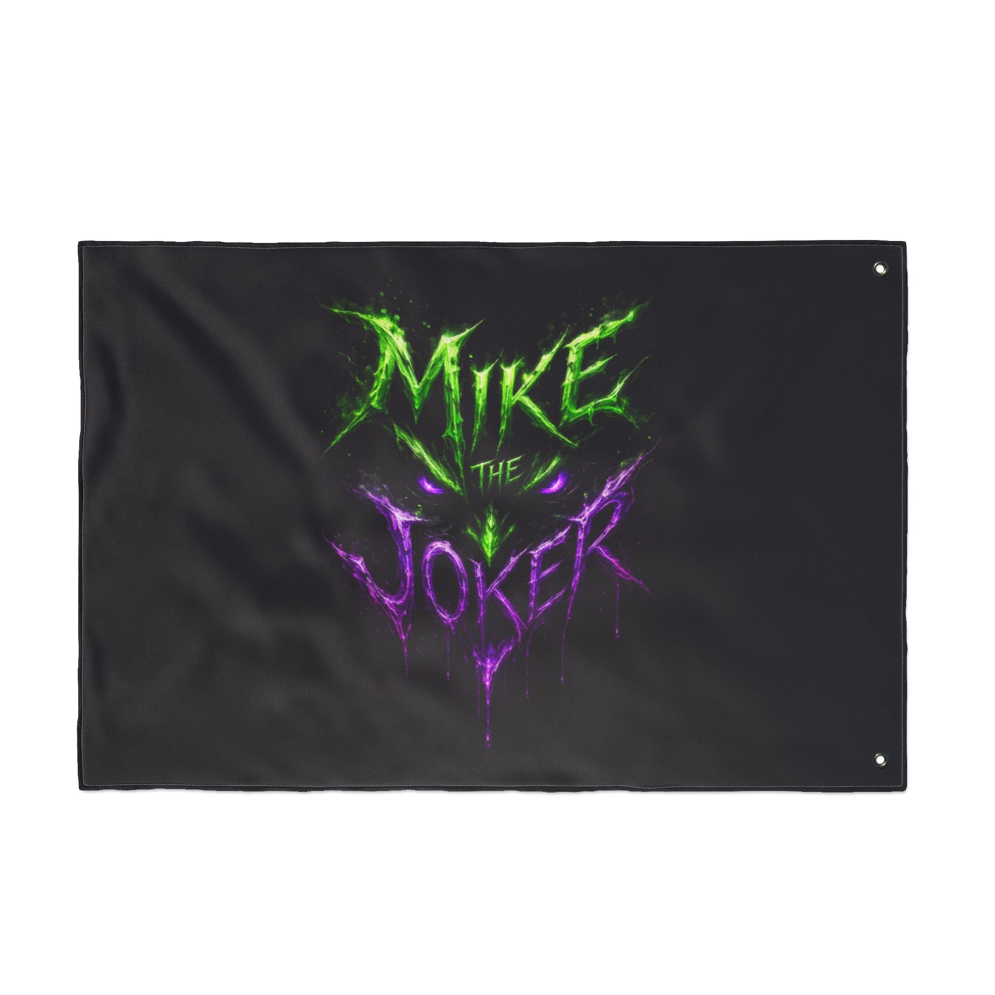 Double-Sided Flag – "Mike the Joker" Neon Horror Design