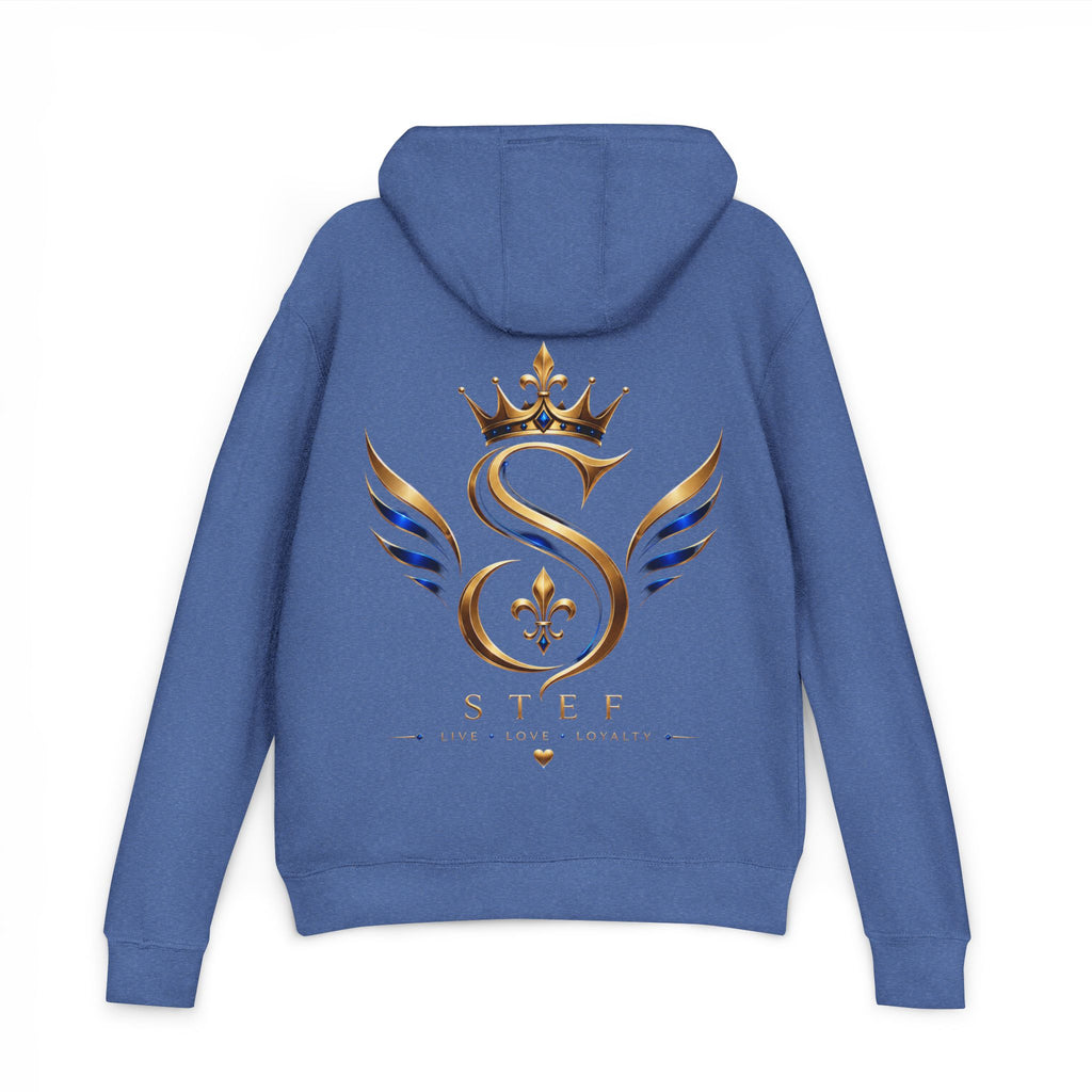 Crown S Wings Hoodie — Gold Fleur-de-Lis Logo French Terry Sweatshirt