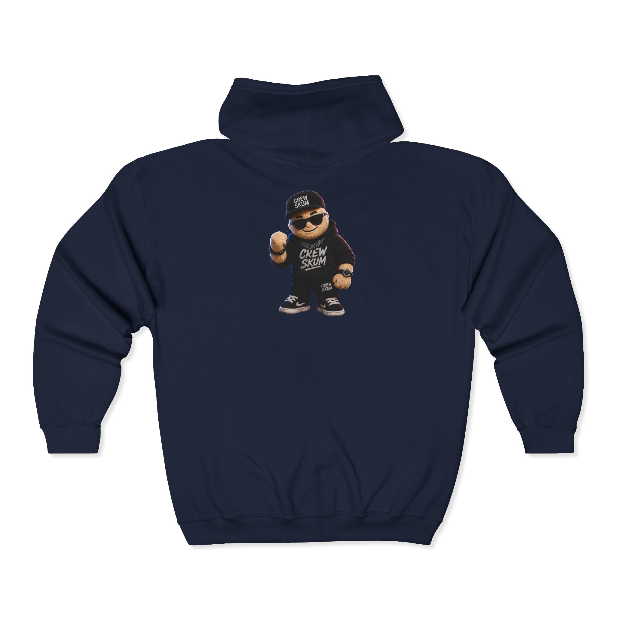 Hip-Hop Character Zip Hoodie — Cool Kid Graphic Full-Zip Sweatshirt