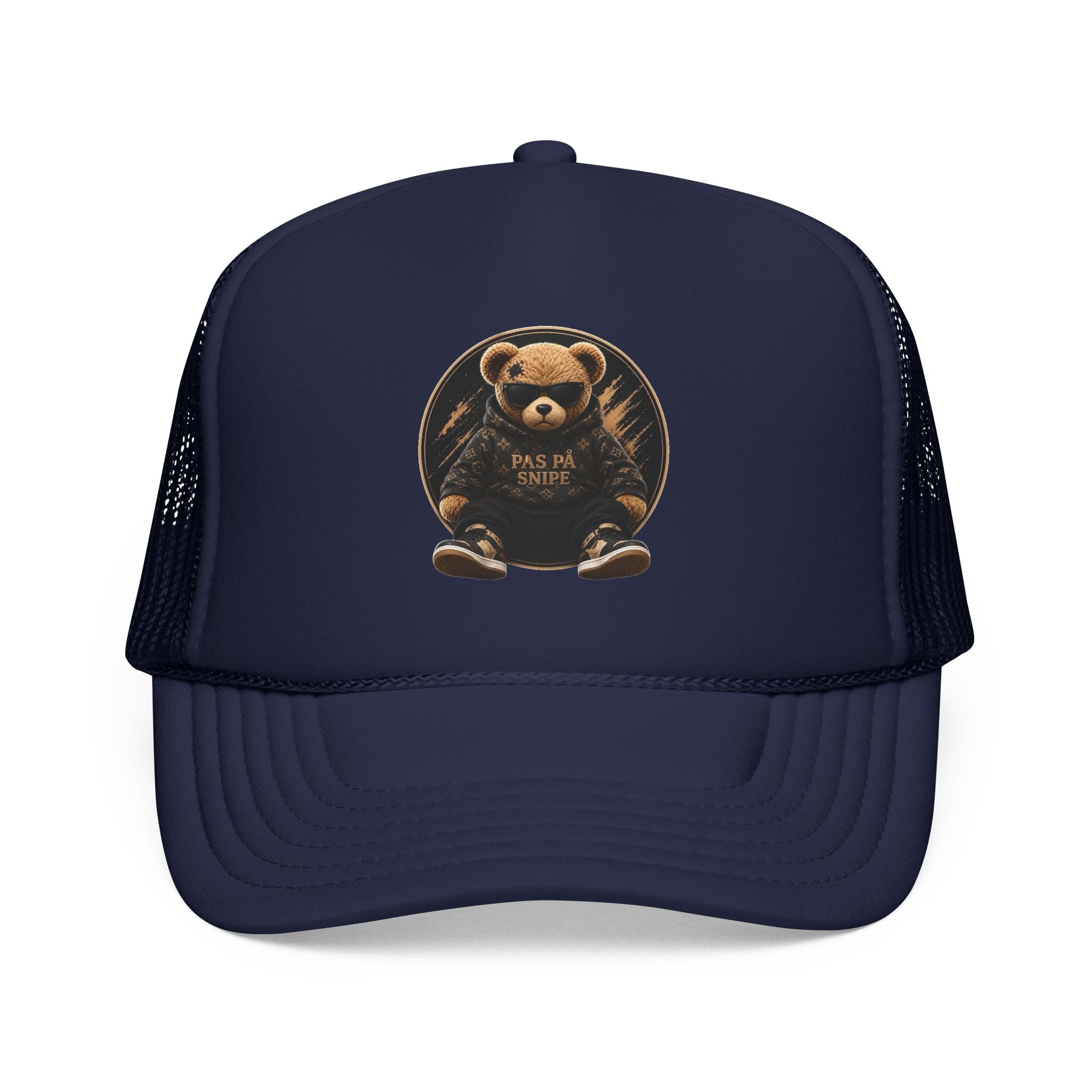Teddy Bear Trucker Hat — Vintage "Pas de Panier" Patch Cap