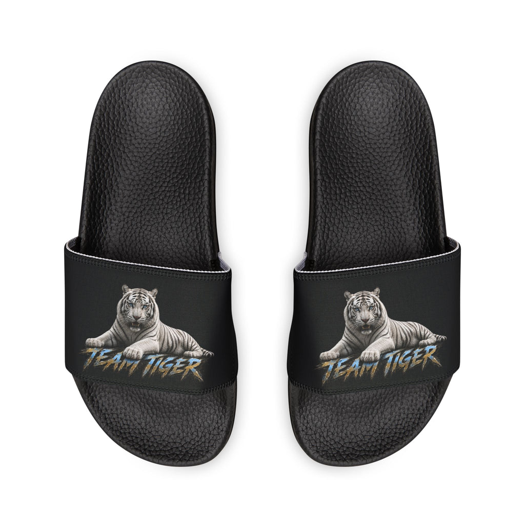Tiger Graphic Slide Sandals — "Team Tiger" Removable-Strap Men's Slides