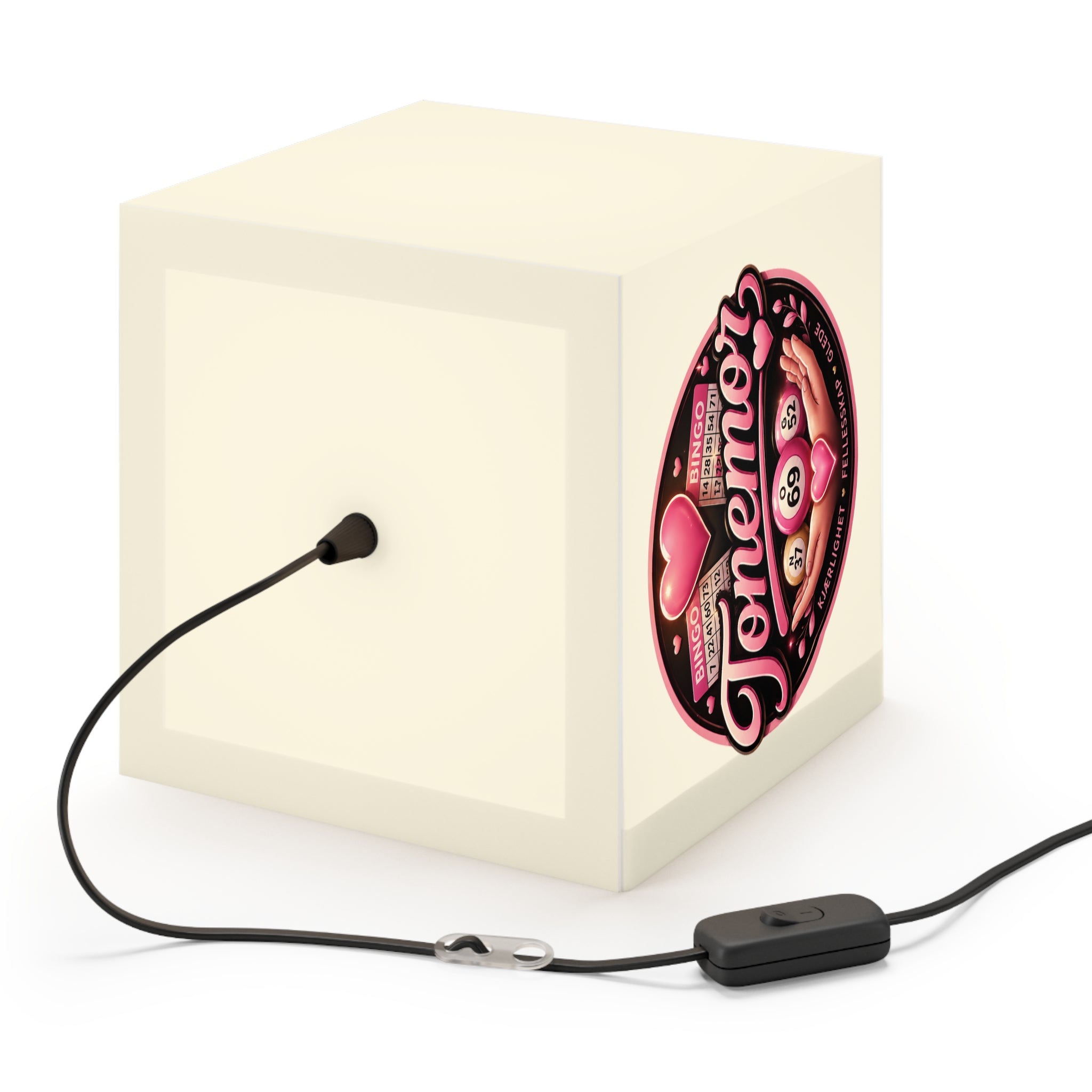 Light Cube Lamp — Tonemor Pink Bingo Heart Accent Lamp