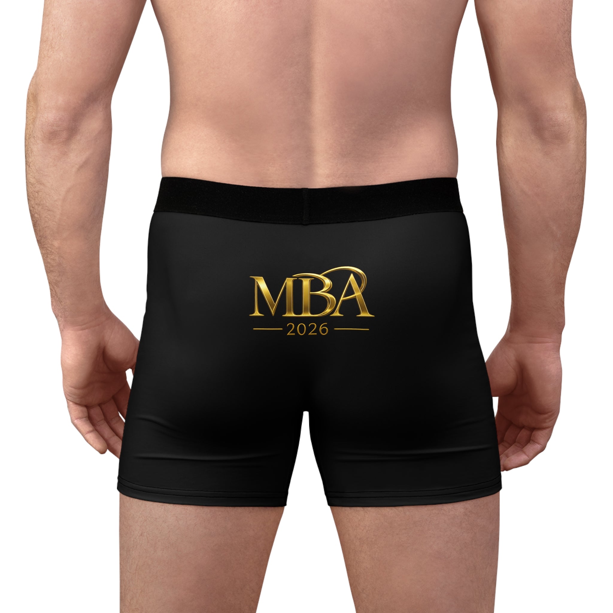 MBA 2026 Men's Boxer Briefs — Gold Logo AOP Performance Underwear