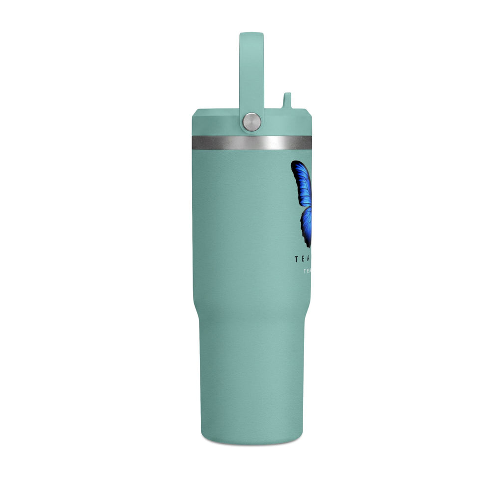 Butterfly Nomad Tumbler 32oz — Insulated Travel Mug with Blue Monarch Design