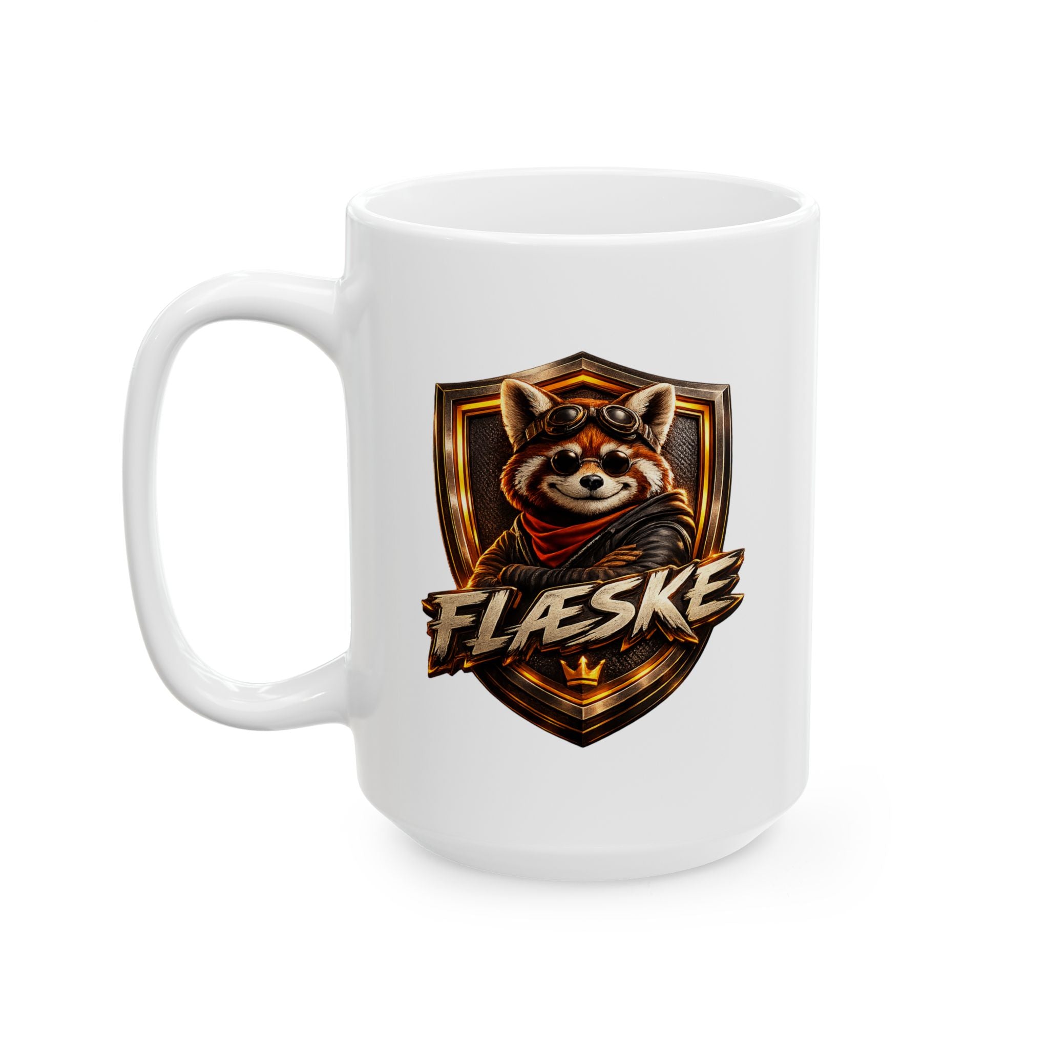 Gaming Shield Ceramic Mug – 'Take the L' Retro Emblem Coffee Cup (11oz & 15oz)