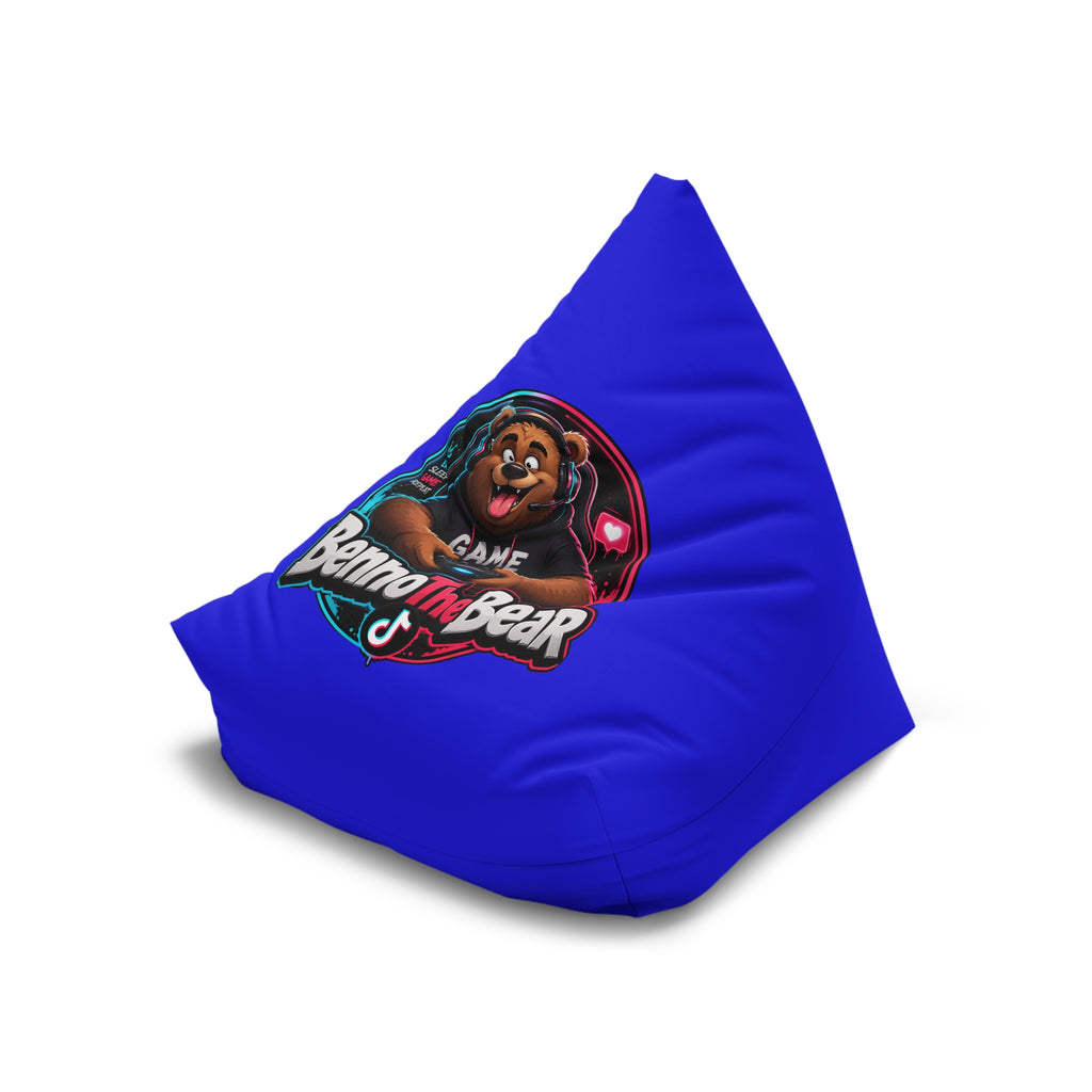Bean Bag Cover — Blue Gamer Bear Logo Comfort Chair Cover