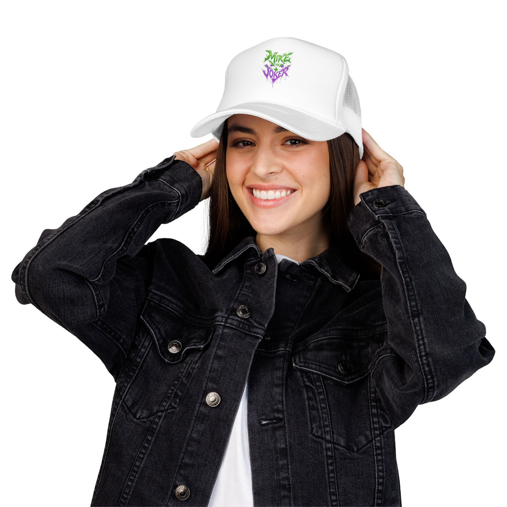 Trucker Hat with Neon Grunge Heart Logo