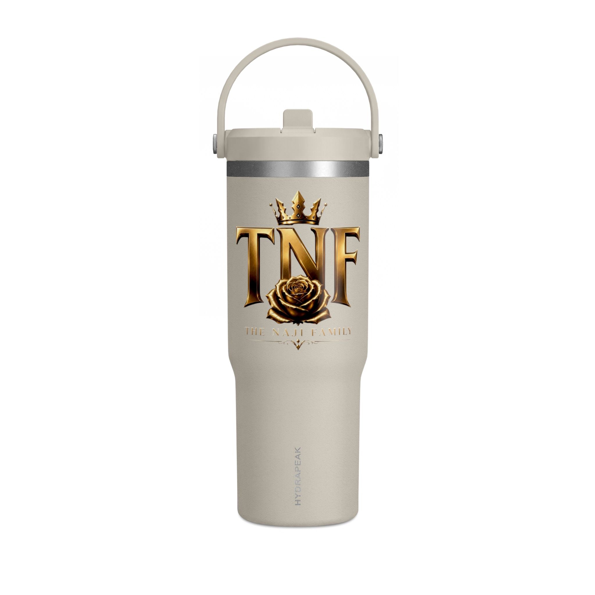 Nomad 32oz Tumbler — TNF 'The Naji Family' Gold Crown & Rose Insulated Travel Cup