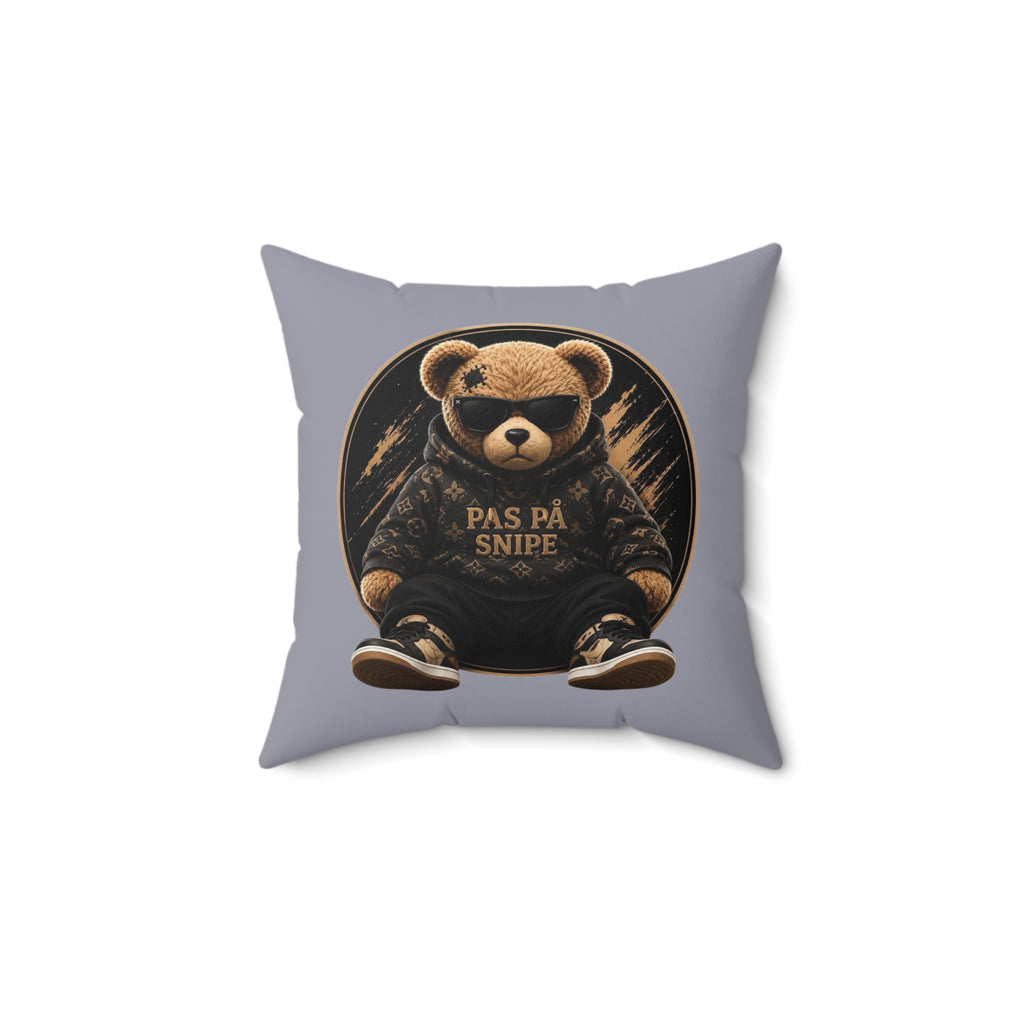 Teddy Bear 'Pas På Snipe' Decorative Pillow — Cozy Scandinavian Accent Pillow