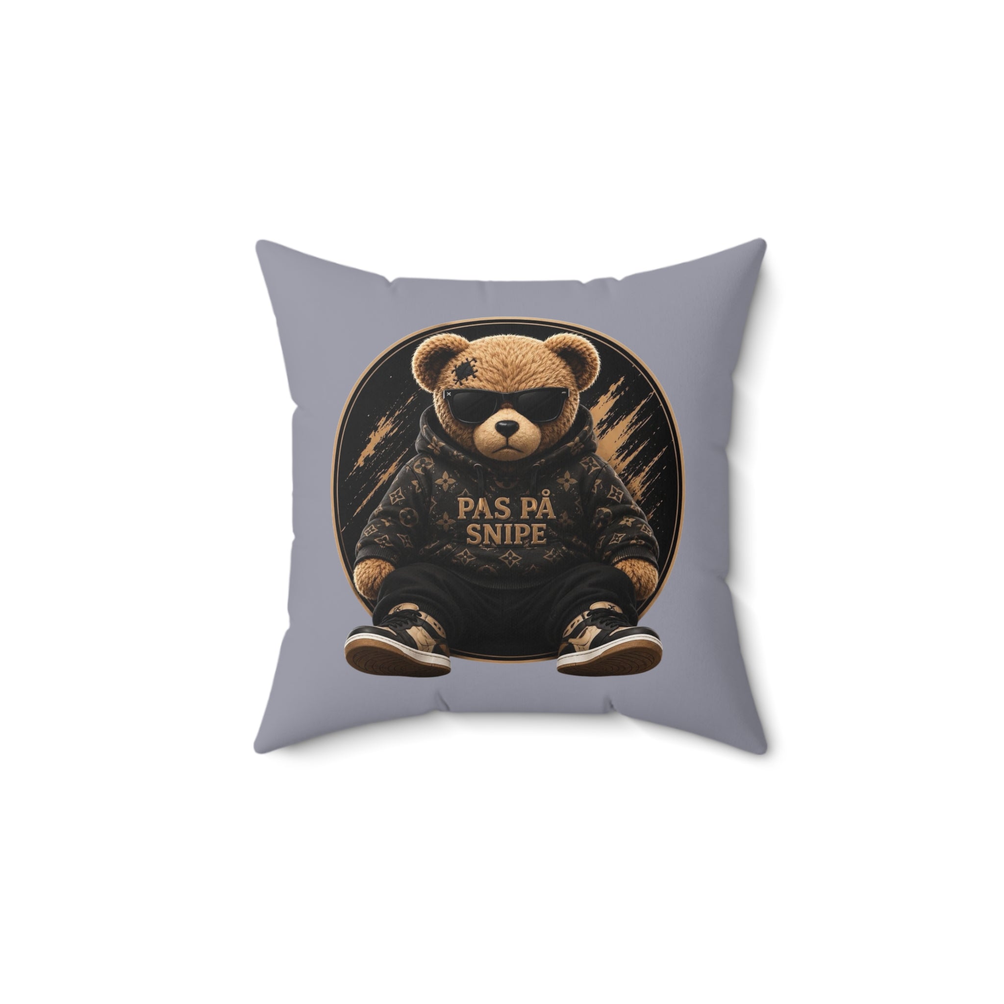 Teddy Bear 'Pas På Snipe' Decorative Pillow — Cozy Scandinavian Accent Pillow
