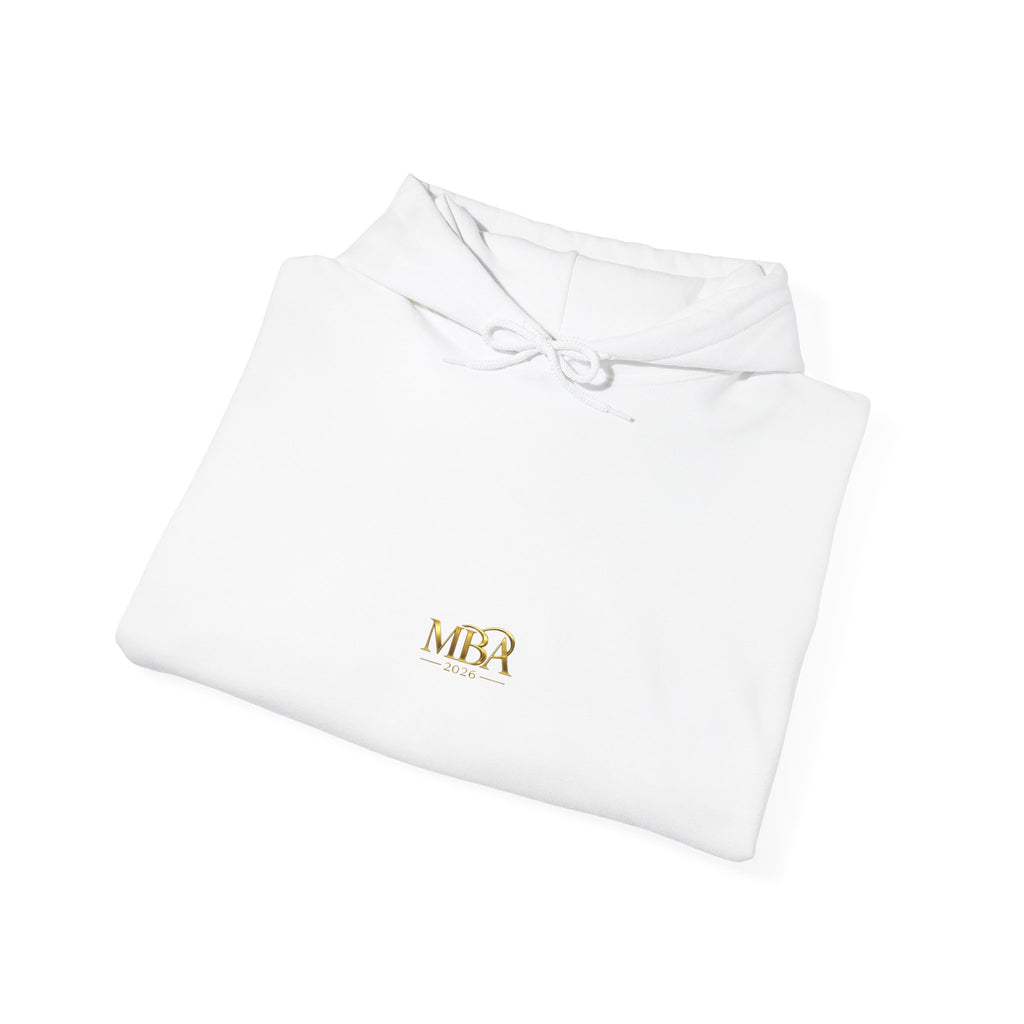MBA 2026 Gold Logo Hoodie — Graduation/Alumni Commemorative Sweatshirt