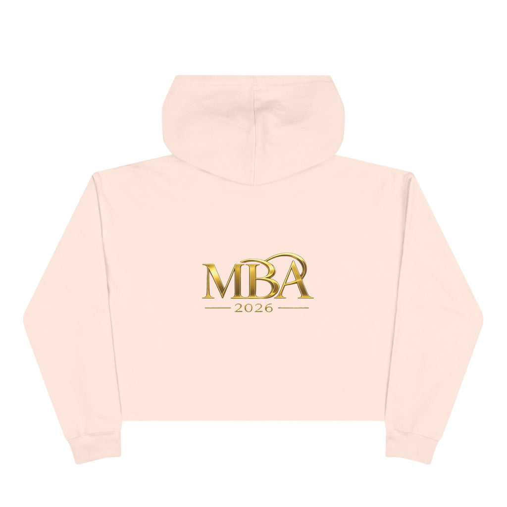 Cropped Hoodie — Gold 'MBA 2026' Minimal Logo