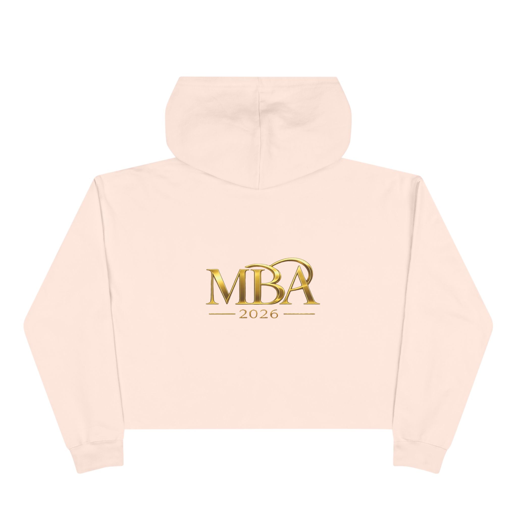 Cropped Hoodie — Gold 'MBA 2026' Minimal Logo