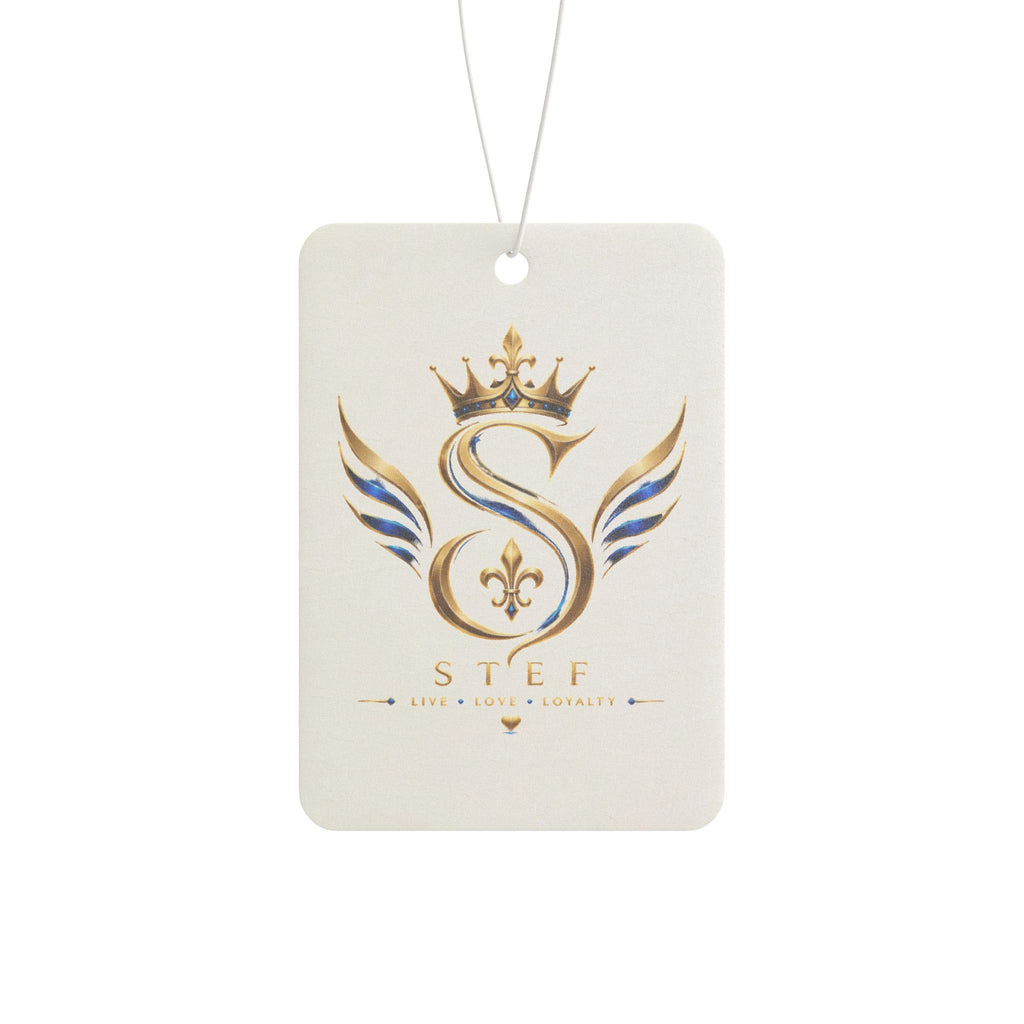 Monogram S Crown Car Air Freshener — Elegant Gold Fleur-de-Lis Design